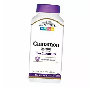 Корица плюс Хром, Cinnamon Plus Chromium, 21st Century  120вегкапс (36440042)