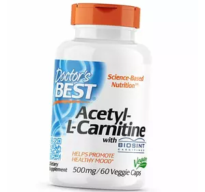 Ацетил Л Карнитин с карнитинами Biosint, Acetyl-L-Carnitine 500, Doctor's Best  60вегкапс (72327026)