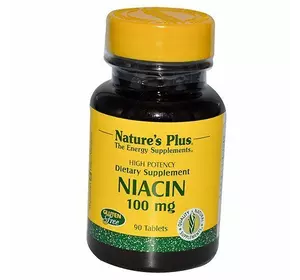 Ниацин, Niacin 100, Nature's Plus  90таб (36375006)