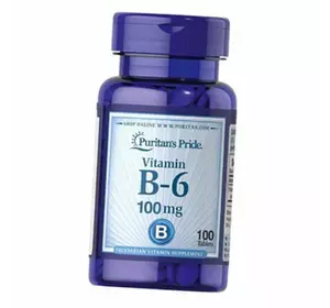 Витамин В6 (Пиридоксин), Vitamin B-6 100, Puritan's Pride  100таб (36367009)