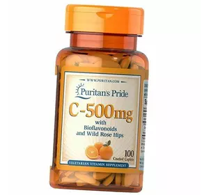 Витамин С с Биофлавоноидами и Шиповником, Vitamin C-500 with Bioflavonoids and Rose Hips, Puritan's Pride  100каплет (36367176)