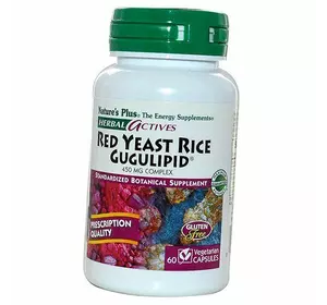 Красный Дрожжевой Рис и Гуггулстероны, Red Yeast Rice Gugulipide, Nature's Plus  60вегкапс (71375017)