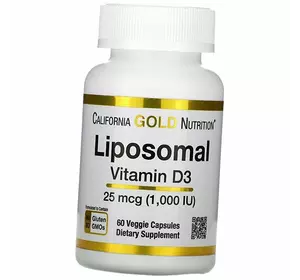 Липосомальный Витамин Д, Liposomal Vitamin D3 1000, California Gold Nutrition  60вегкапс (36427016)