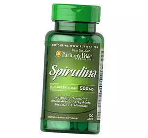 Спирулина, Spirulina 500, Puritan's Pride  100таб (71367022)