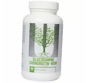 Глюкозамин и Хондроитин с MСM, Natural Glucosamine Chondroitin MSM, Universal Nutrition  90таб (03086006)