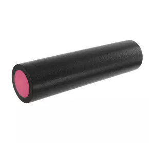 Роллер для йоги и пилатеса гладкий FI-9327-60 FDSO    Черно-розовый (33508377)