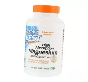 Легкоусвояемый Магний Хелат, High Absorption Magnesium 100, Doctor's Best  240таб (36327002)