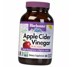Органический Яблочный Уксус, Apple Cider Vinegar, Bluebonnet Nutrition  60вегкапс (72393013)