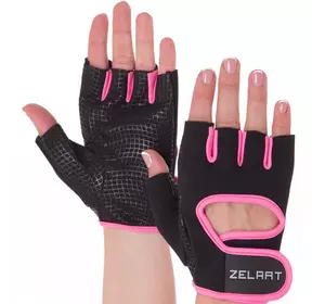 Перчатки для фитнеса MA-3885 Zelart  L Черно-розовый (07363065)
