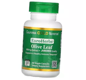 Экстракт листьев оливы, EuroHerbs Olive Leaf Extract 500, California Gold Nutrition  60вегкапс (71427021)