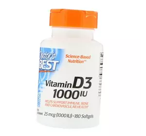 Витамин Д3, Vitamin D3 1000, Doctor's Best  180гелкапс (36327013)