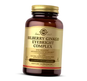 Комплекс для зрения, Bilberry Ginkgo Eyebright Complex , Solgar  60вегкапс (72313018)