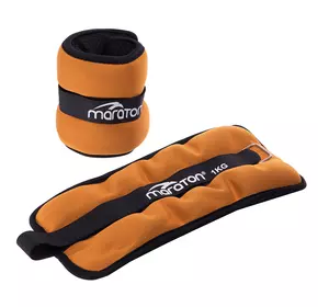 Утяжелители-манжеты для рук и ног FI-3123 Maraton  1кг пара  Оранжево-серый (56446002)