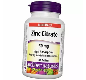 Цитрат Цинка, Zinc Citrate 50, Webber Naturals  180таб (36485022)
