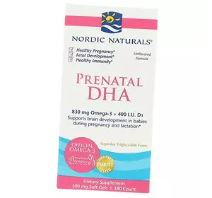 Пренатальная ДГК, Prenatal DHA, Nordic Naturals  180гелкапс (67352018)