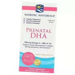 Пренатальная ДГК, Prenatal DHA, Nordic Naturals  180гелкапс (67352018)