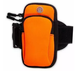 Чехол-кошелек на руку для бега C-0326 No branding   Черно-оранжевый (39429043)