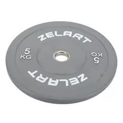 Блины (диски) бамперные для кроссфита резиновые TA-7797 Zelart  5кг  Серый (58363174)