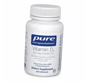 Витамин Д3, Vitamin D3 10000, Pure Encapsulations  120капс (36361110)