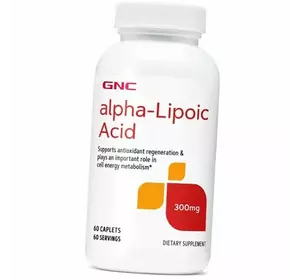 Альфа Липоевая кислота, Alpha Lipoic Acid 300, GNC  60каплет (70120004)