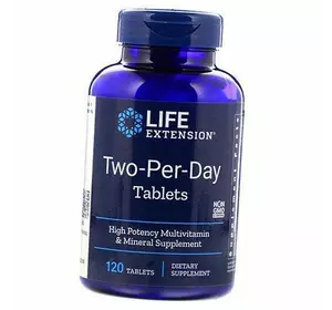 Мультивитамины Дважды в День, Two-Per-Day Tablets, Life Extension  120таб (36346001)