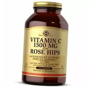 Витамин С с Шиповником, Vitamin C 1500 with Rose Hips, Solgar  180таб (36313219)