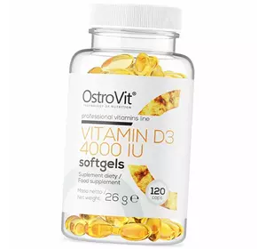 Витамин Д3, Vitamin D3 4000, Ostrovit  120гелкапс (36250064)
