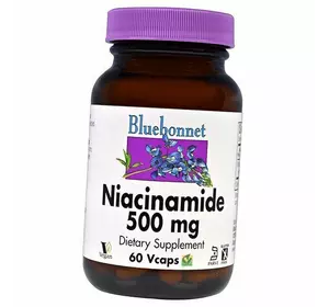 Ниацинамид, Niacinamide, Bluebonnet Nutrition  60вегкапс (36393045)