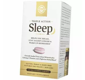 Растительный комплекс для сна, Triple Action Sleep, Solgar  60таб (71313045)