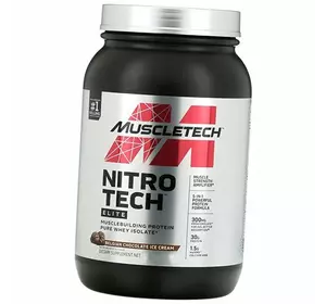 Чистый изолят сывороточного протеина, Nitro Tech Elite, Muscle Tech  998г Бельгийский шоколад (29098018)