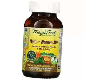 Мультивитамины для женщин 40+, Multi for Women 40 plus, Mega Food  120таб (36343012)