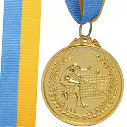 Медаль спортивная с лентой Большой Теннис C-8759 FDSO    Золотой (33508389)
