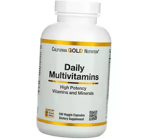 Мультивитамины для ежедневного приема, Daily Multivitamins, California Gold Nutrition  180вегкапс (36427027)