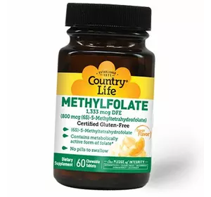 Метилфолат, Methylfolate, Country Life  60таб Апельсин (36124111)