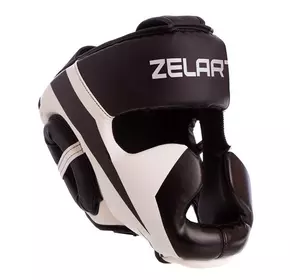 Шлем боксерский с полной защитой BO-7041 Zelart  L Черно-белый (37429473)