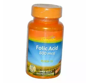 Фолат и Витамин В12, Folic Acid plus B-12 800 , Thompson  30таб (36412016)