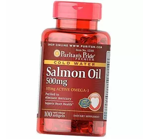Натуральная Омега-3 из лососевого жира, Omega-3 Salmon Oil 500, Puritan's Pride  100гелкапс (67367015)