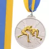 Медаль спортивная с лентой двухцветная Борьба C-4852     Серебряный (33508247)