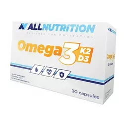 Омега с витаминами Д3 и К2, Omega 3+D3+K2, All Nutrition  30гелкапс (67003002)