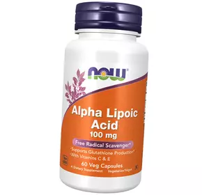 Альфа Липоевая кислота, Alpha Lipoic Acid 100, Now Foods  60вегкапс (70128003)