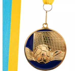 Медаль спортивная с лентой Футбол C-3975-1     Золотой (33508317)