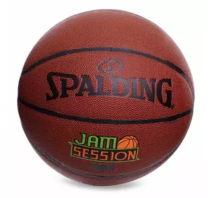 Мяч баскетбольный Composite Leather Jam Session Brick 76031Z Spalding  №7 Коричневый (57484011)