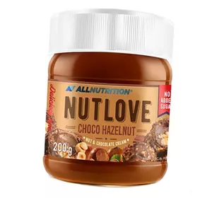 Шоколадно-орехвый крем, Nut Love Choco Hazelnut, All Nutrition  200г Шоколад с лесным орехом (05003009)