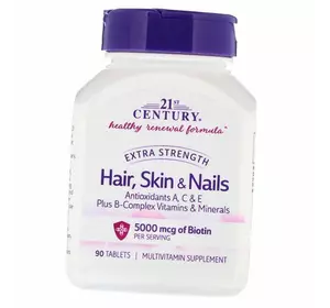 Витамины для волос, кожи и ногтей, Hair, Skin & Nails Extra, 21st Century  90таб (36440032)