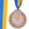 Медаль спортивная с лентой двухцветная Настольный теннис C-7028     Серебряный (33508338)