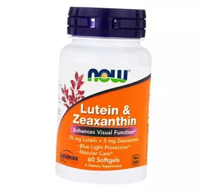 Лютеин и Зеаксантин, Lutein & Zeaxanthin, Now Foods  60гелкапс (72128014)