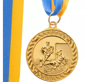 Медаль спортивная с лентой Футбол C-7020     Золотой (33508319)