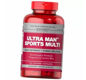 Витамины для мужчин, Ultra Man Sports Multivitamins, Puritan's Pride  90каплет (36367125)