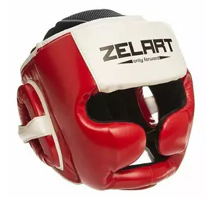 Шлем боксерский с полной защитой BO-1390 Zelart  M Красно-белый (37363093)