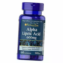 Альфа Липоевая кислота, Антиоксидантная защита, Alpha Lipoic Acid 600, Puritan's Pride  60капс (70367002)